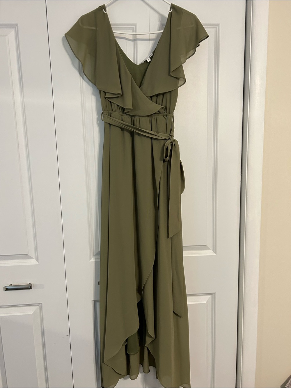 Baltic Born Katya Ruffle Maxi Dress | Dusty Olive - S